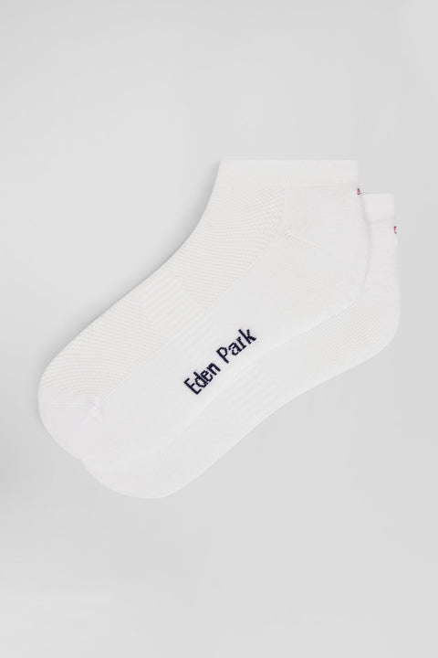 White stretch cotton blend socks - Image 1