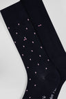 Set of two pairs of navy stretch cotton blend socks