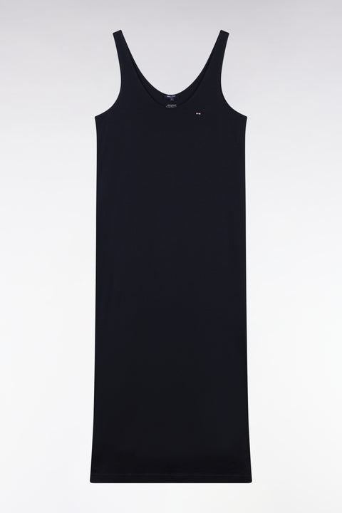 Robe débardeur en coton Pima marine coupe droite - Image 1