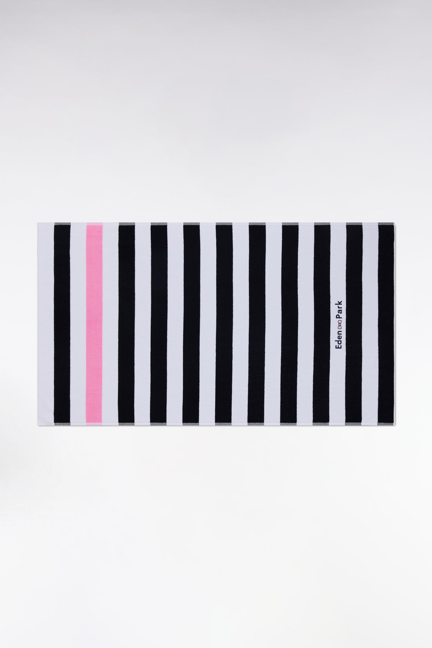 Striped beach towel in navy terry cotton