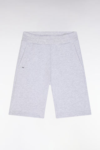 Short en molleton coton gris coupe droite