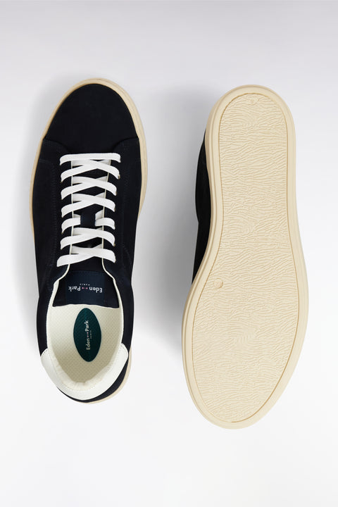Navy suede leather low-top sneakers - Image 3