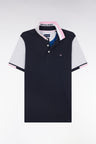 Straight cut and sew short-sleeved rugby jersey in pink cotton