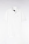 Straight-fit short-sleeved polo shirt in white Pima cotton