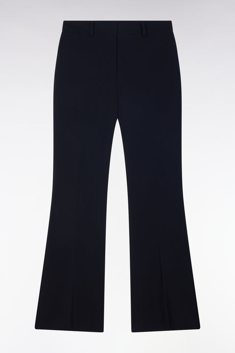 Pantalon en laine vierge marine coupe droite - Image 2