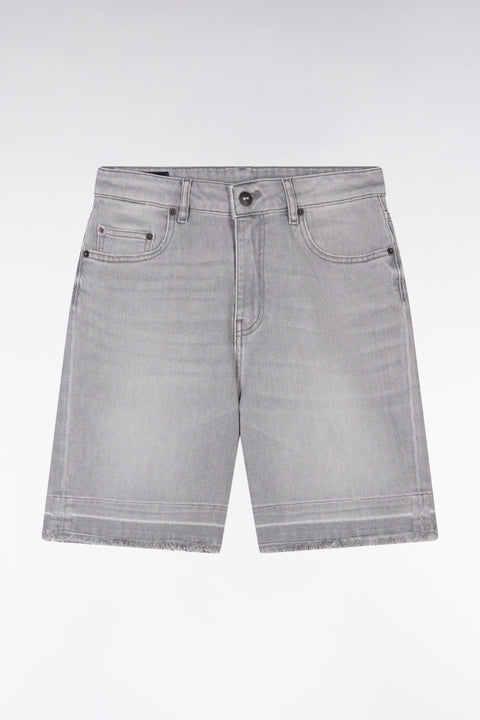 Short en denim stretch gris coupe décontractée - Image 2