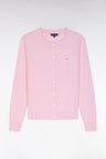 Pink relaxed-fit cardigan in cotton-silk blend