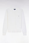 Ecru relaxed-fit cardigan in cotton-silk blend