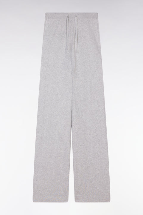 Pantalon à jambe large en coton biologique et cachemire gris coupe décontractée - Image 2