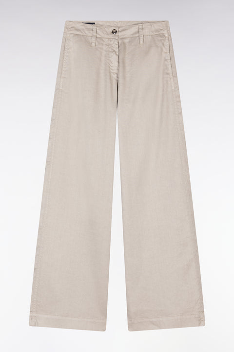 Pantalon en lin et coton stretch beige coupe décontractée - Image 2