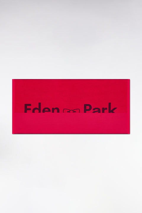 Drap de plage en coton éponge fuchsia jacquard Eden Park noir - Image 1