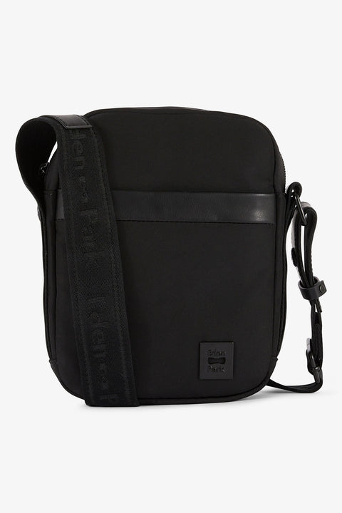 Black plain messenger bag - Image 1