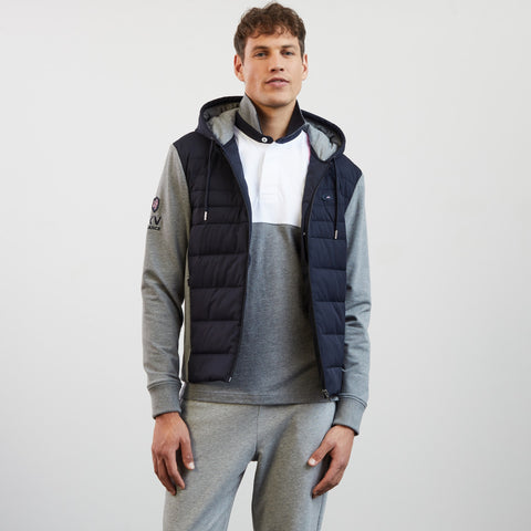 Sweat bleu foncé zippé colorblock bimatière XV de France - Image 3