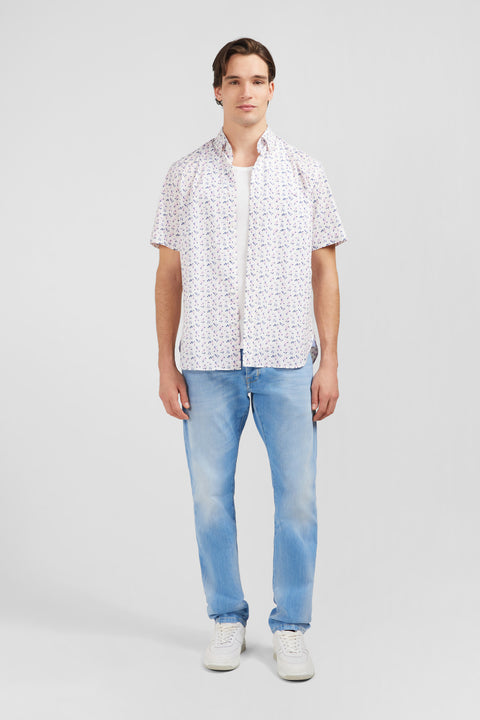 White shirt with exclusive floral print - Image 1