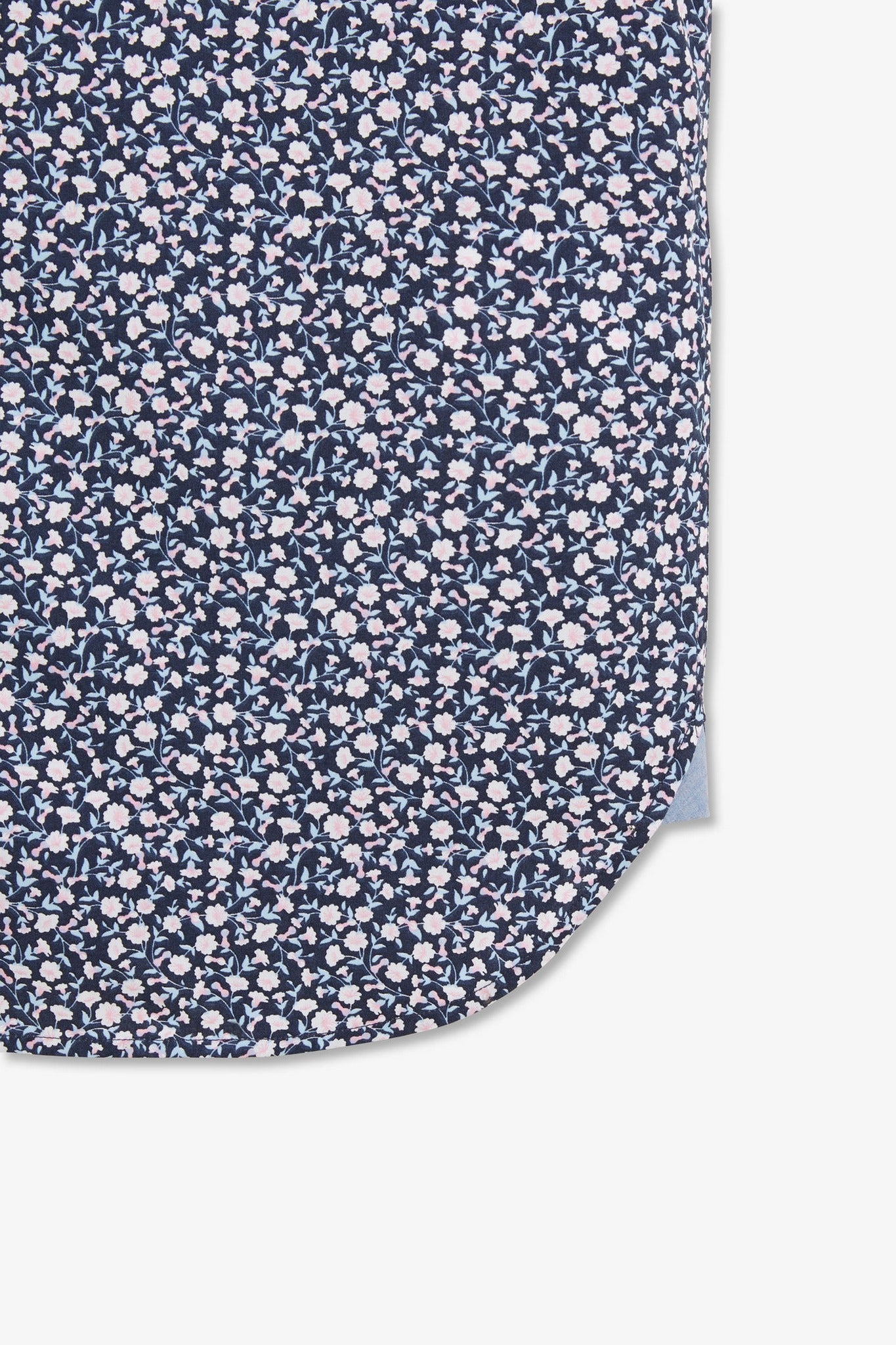 Chemisette bleu marine imprimée exclusif fleurs