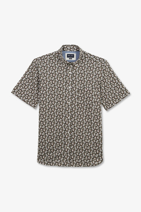 Khaki shirt with flower print - Image 2