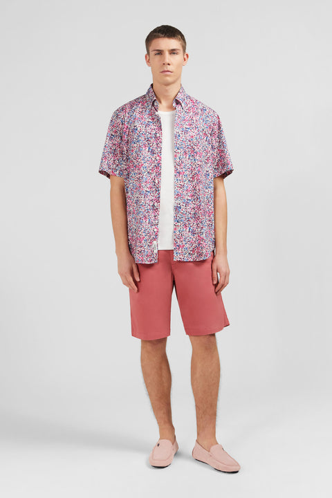 Pink shirt with flower print - Image 1