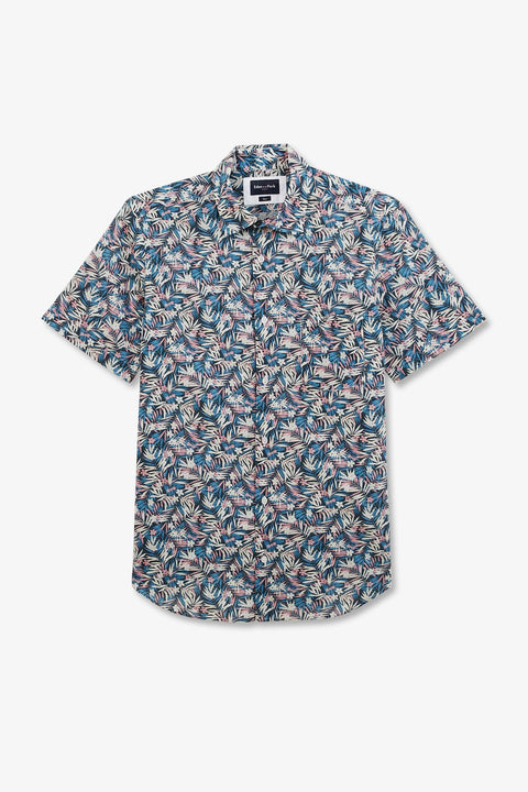 Blue shirt with exclusive floral print - Image 2