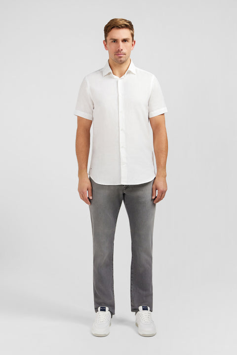 White shirt with exclusive floral details - Image 1