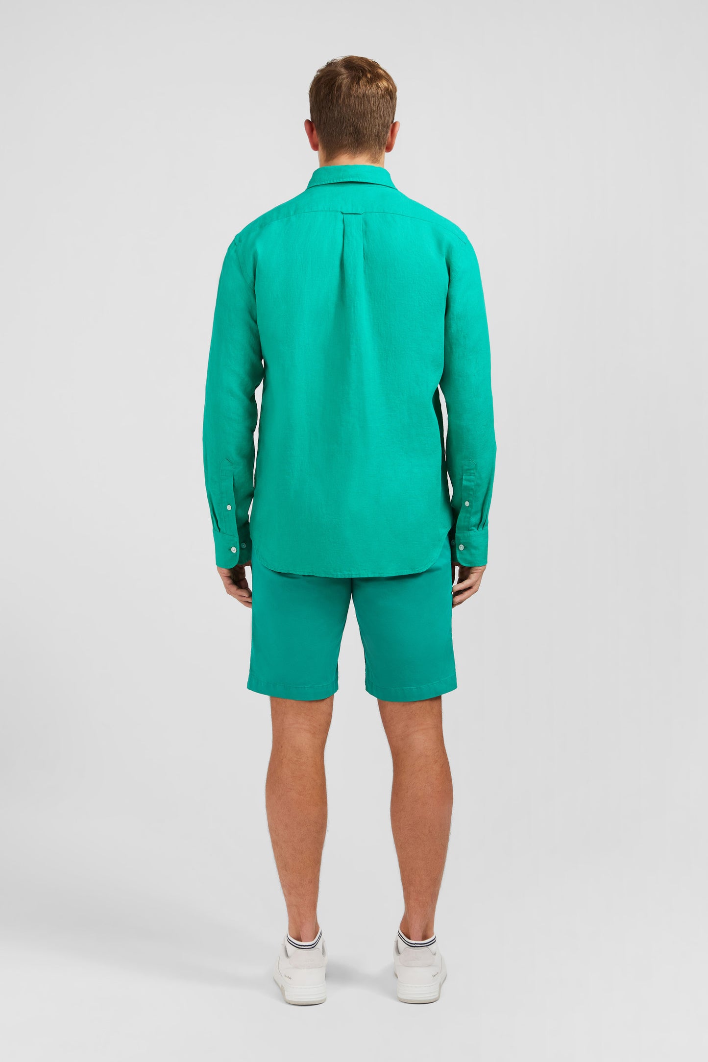 Plain green linen shirt