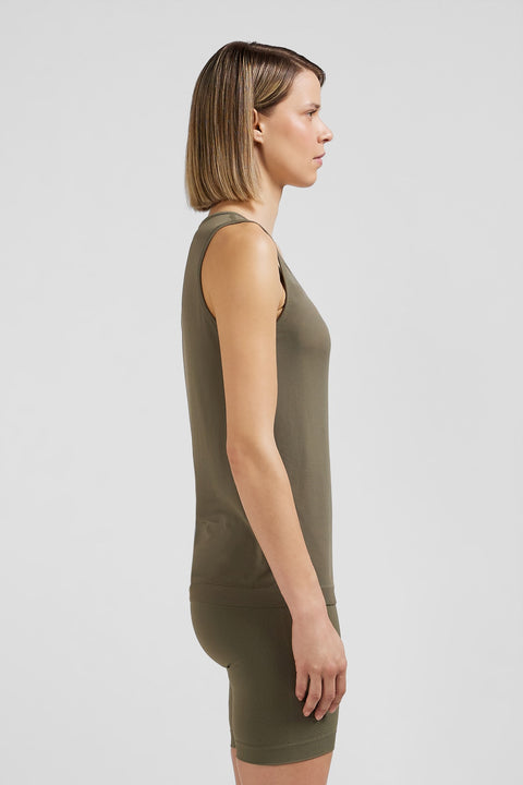 Khaki green sports tank top - Image 3