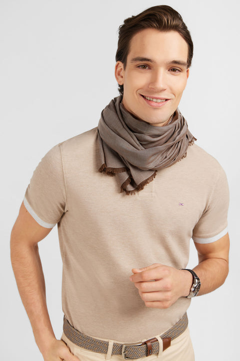 Beige short-sleeved polo shirt - Image 3
