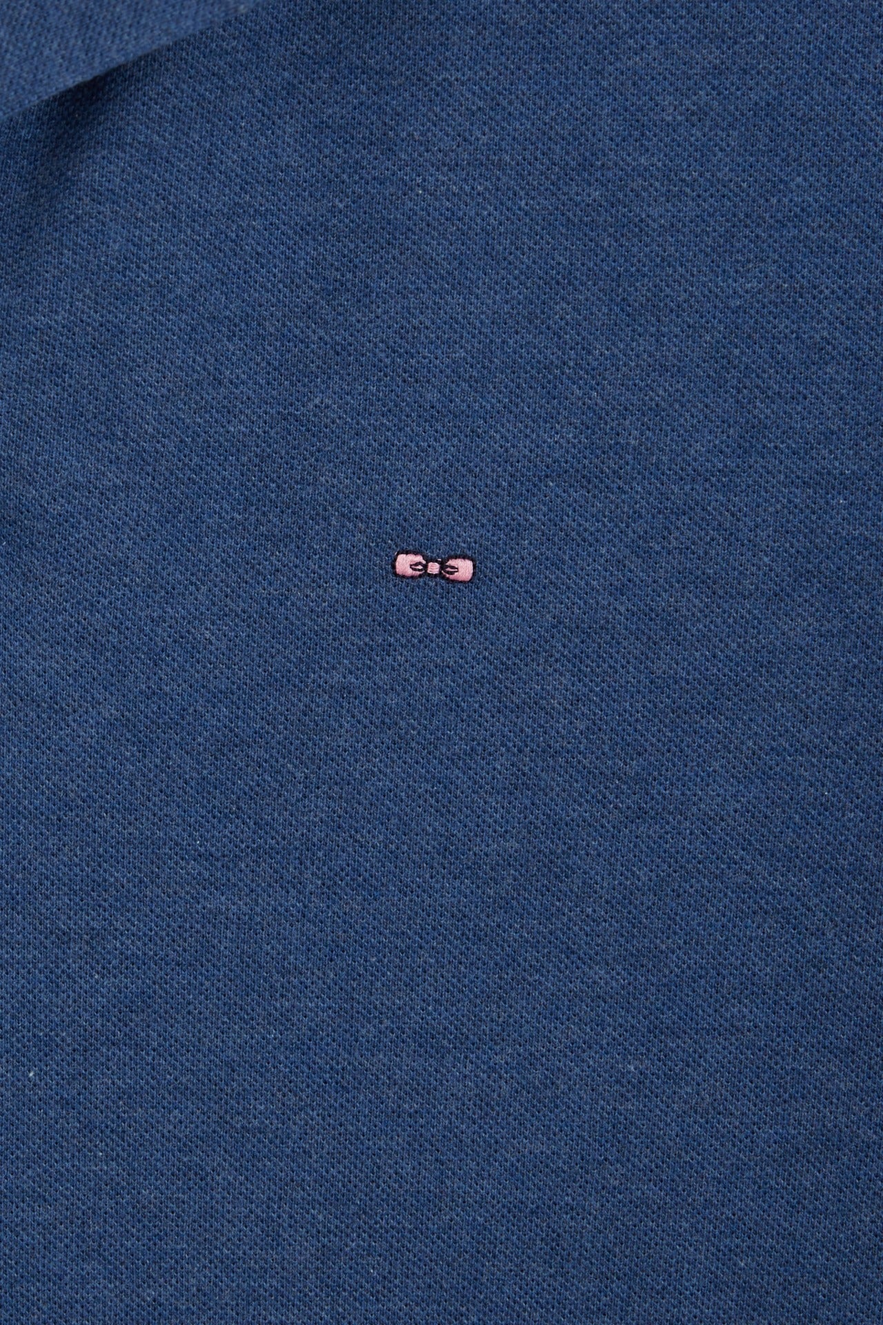 Blue short-sleeved polo shirt