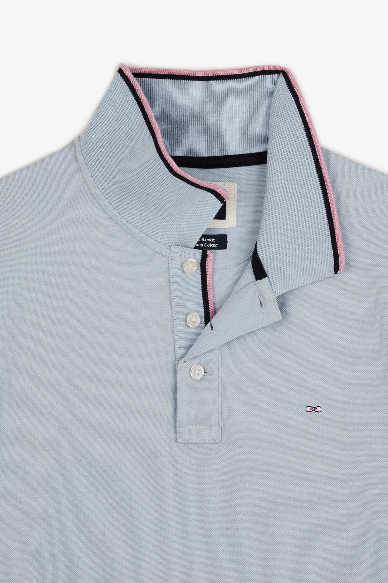 Polo bleu clair en coton Pima