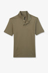 Plain beige short-sleeved polo shirt