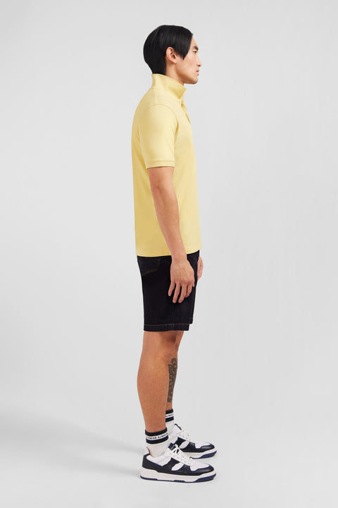 Plain yellow short-sleeved polo shirt - Image 3
