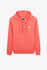Sweat rose saumon uni à capuche