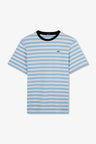 Blue striped short-sleeved T-shirt in Pima cotton