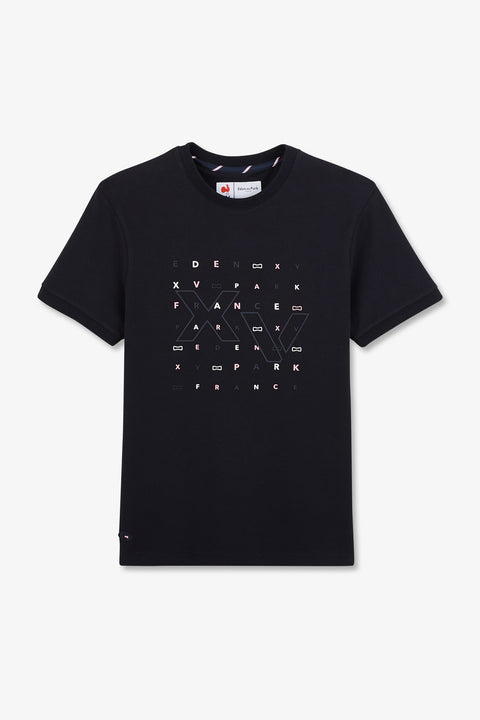 Navy blue printed short-sleeved T-shirt - Image 2