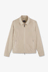 Blouson zippé à col classique beige