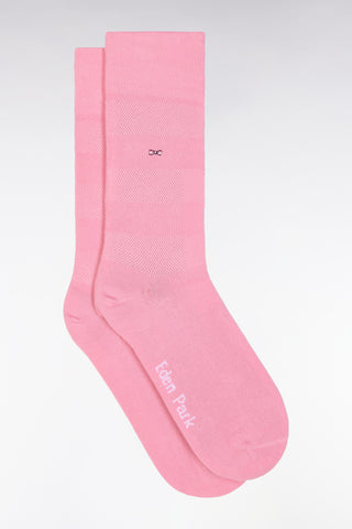 Chaussettes cerclées en coton stretch mélangé roses