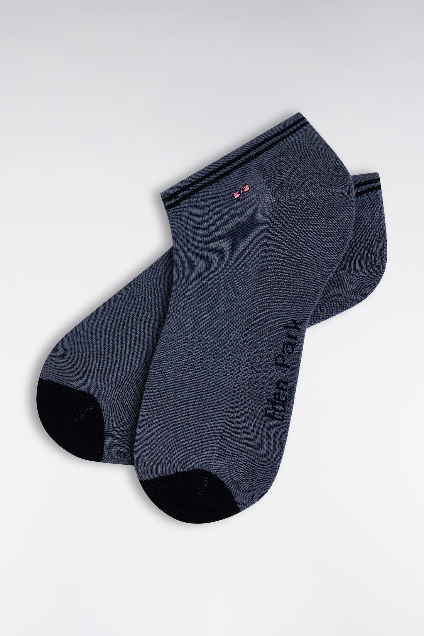 Low-cut socks in grey stretch cotton blend