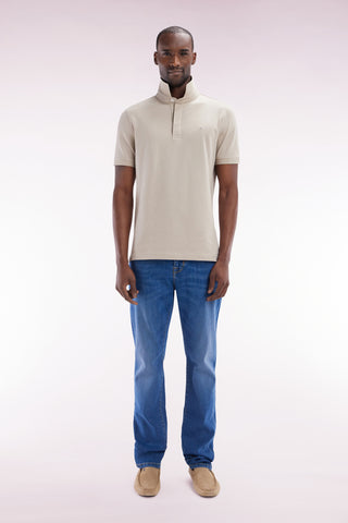 Slim-fit medium stone wash stretch denim 5-pocket jeans