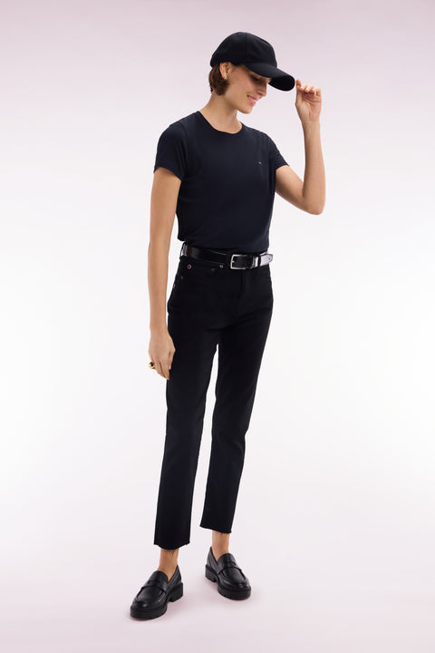 Jean 5 poches en denim stretch noir coupe slim - Image 1
