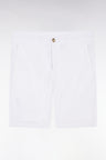 Bermuda chino en coton stretch blanc coupe droite