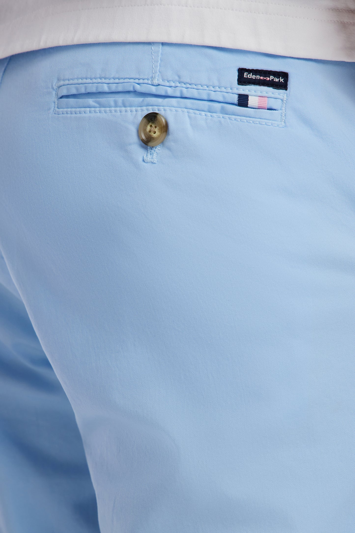 Light grey straight-cut stretch cotton chino Bermuda shorts