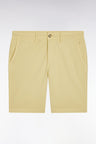 Bermuda chino en coton stretch ivoire coupe droite