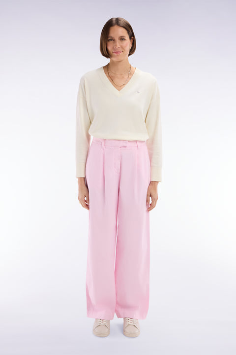 Pantalon en coton stretch rose coupe décontractée - Image 3