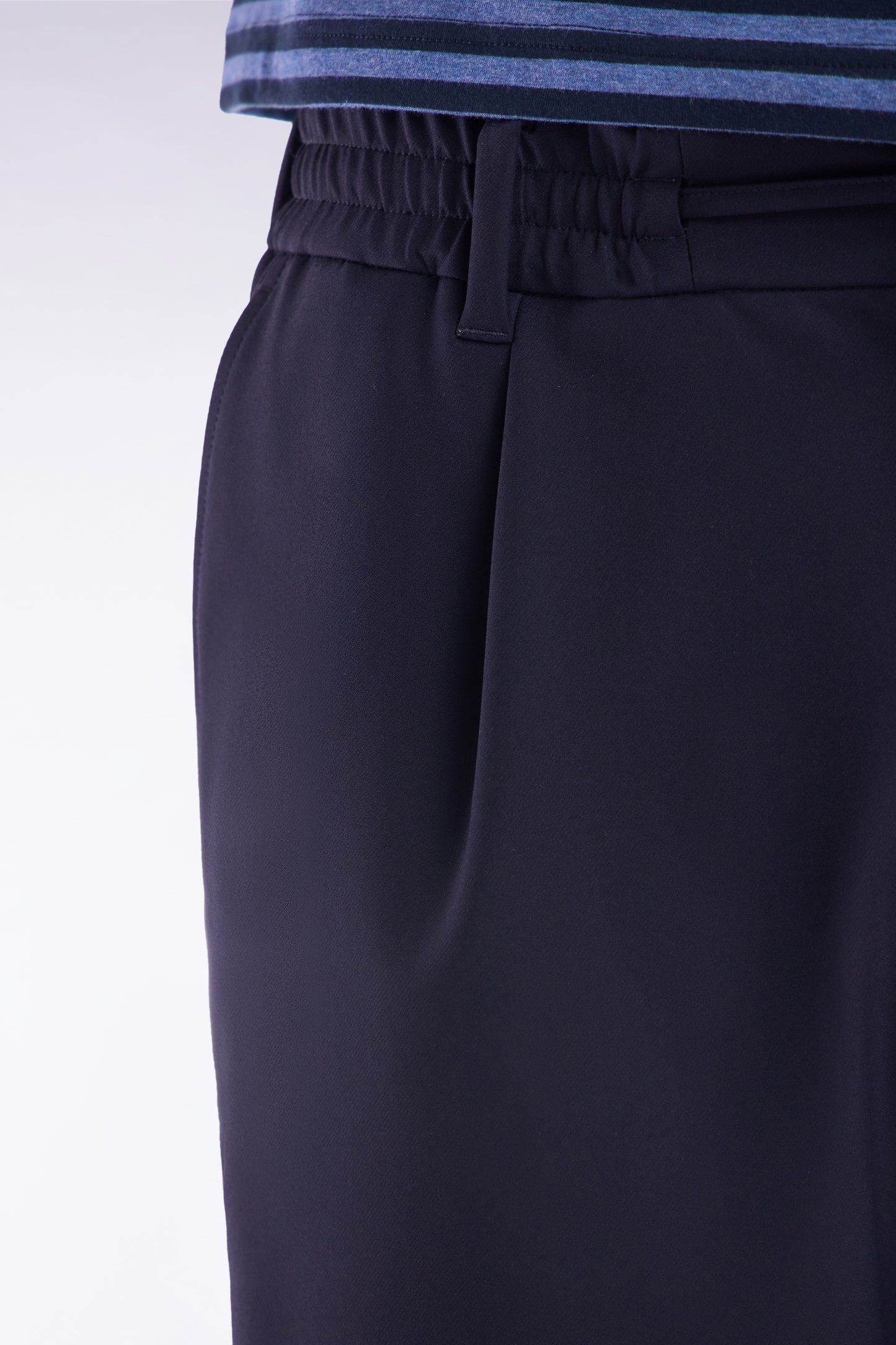 Navy elastic waistband pants