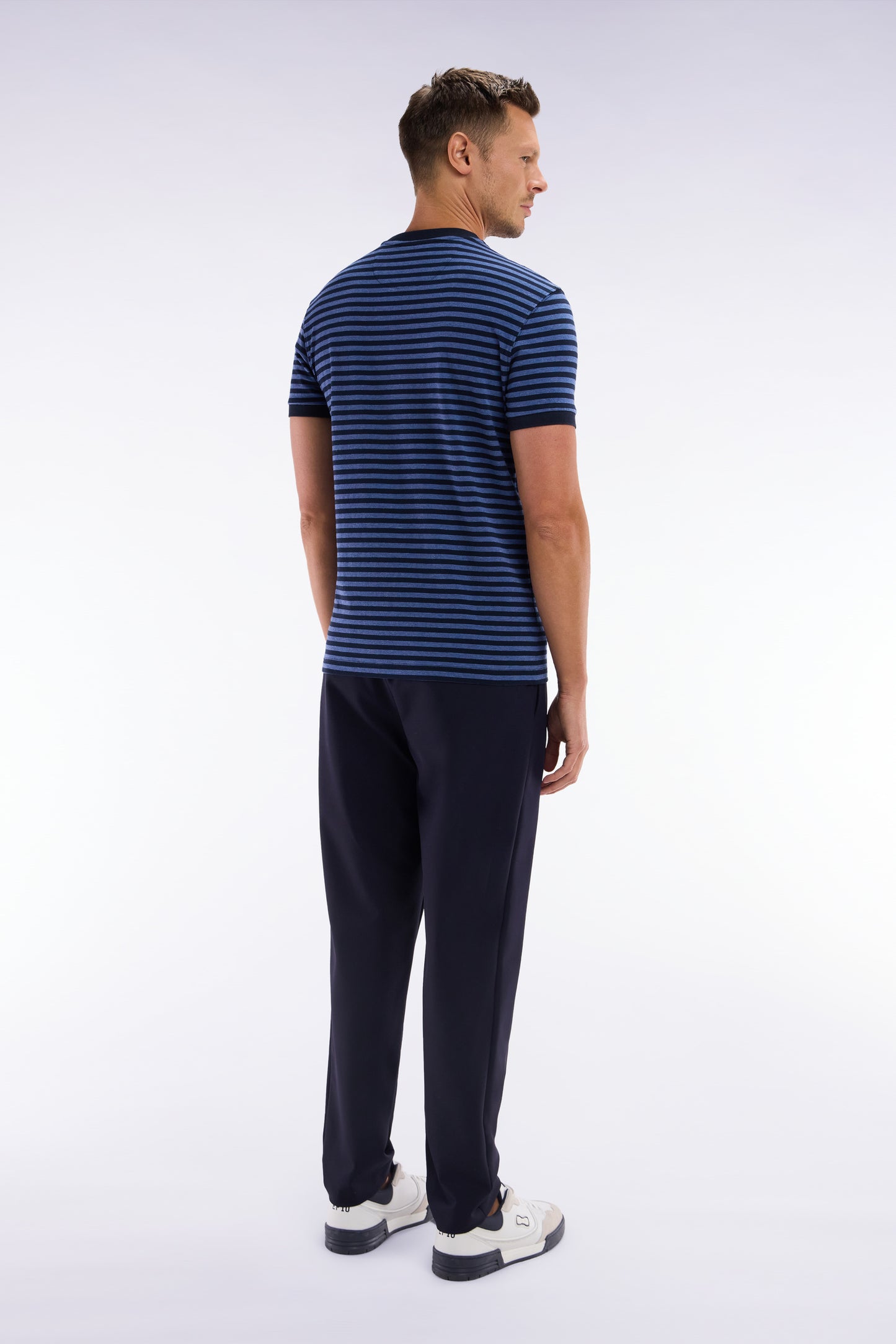 Navy elastic waistband pants