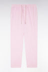 Flowing elastic trousers in pink stretch linen - cotton blend