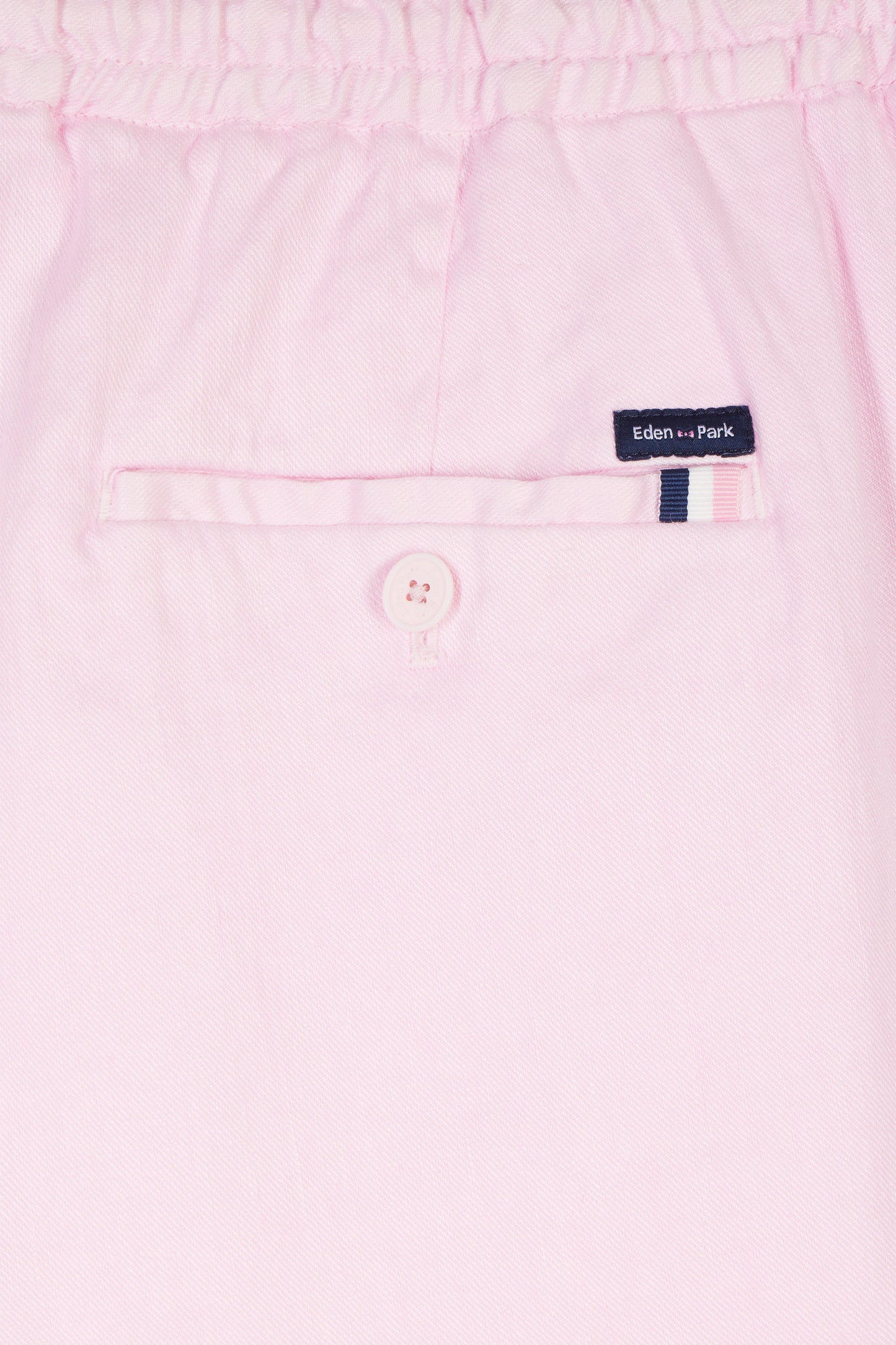 Flowing elastic trousers in pink stretch linen - cotton blend