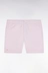 Short à taille élastique en coton stretch uni rose