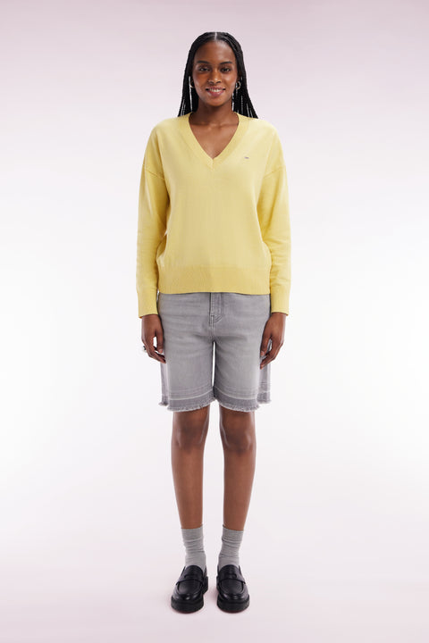 Short en denim stretch gris coupe décontractée - Image 3