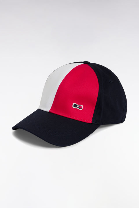 Fuchsia cap in navy cotton twill - Image 2