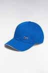 Blue cotton twill cap with piped visor